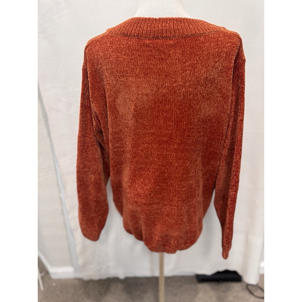 Love Change Italy Sweater Women's Size 3XL‎ Burnt Orange V Neck - Picture 3 of 6